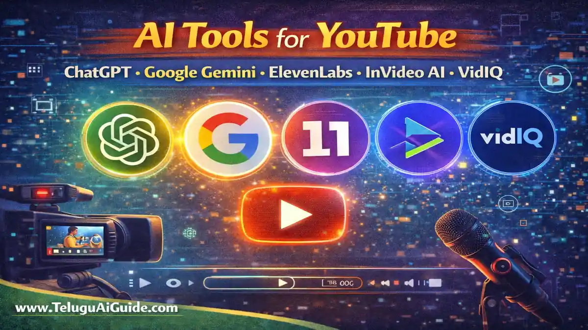 AI Tools for YouTube 2026 మీ ఛానెల్ గ్రోత్ పెంచే 10 అద్భుతమైన ఏఐ టూల్స్!