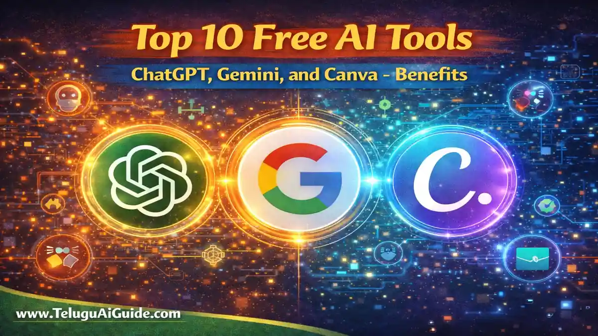 Top 10 Free AI Tools మీ పనిని సులభతరం చేసే 10 అద్భుతమైన ఏఐ టూల్స్! (2026)